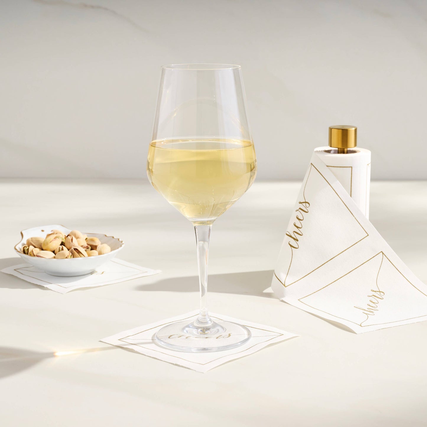Cocktail Size Gold Stand For Cocktail Napkin Rolls