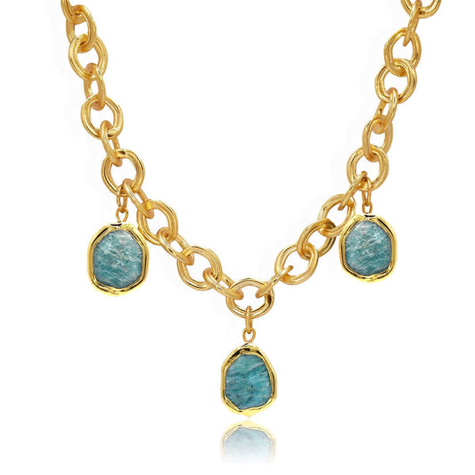 Amazonite Stone Charms Necklace