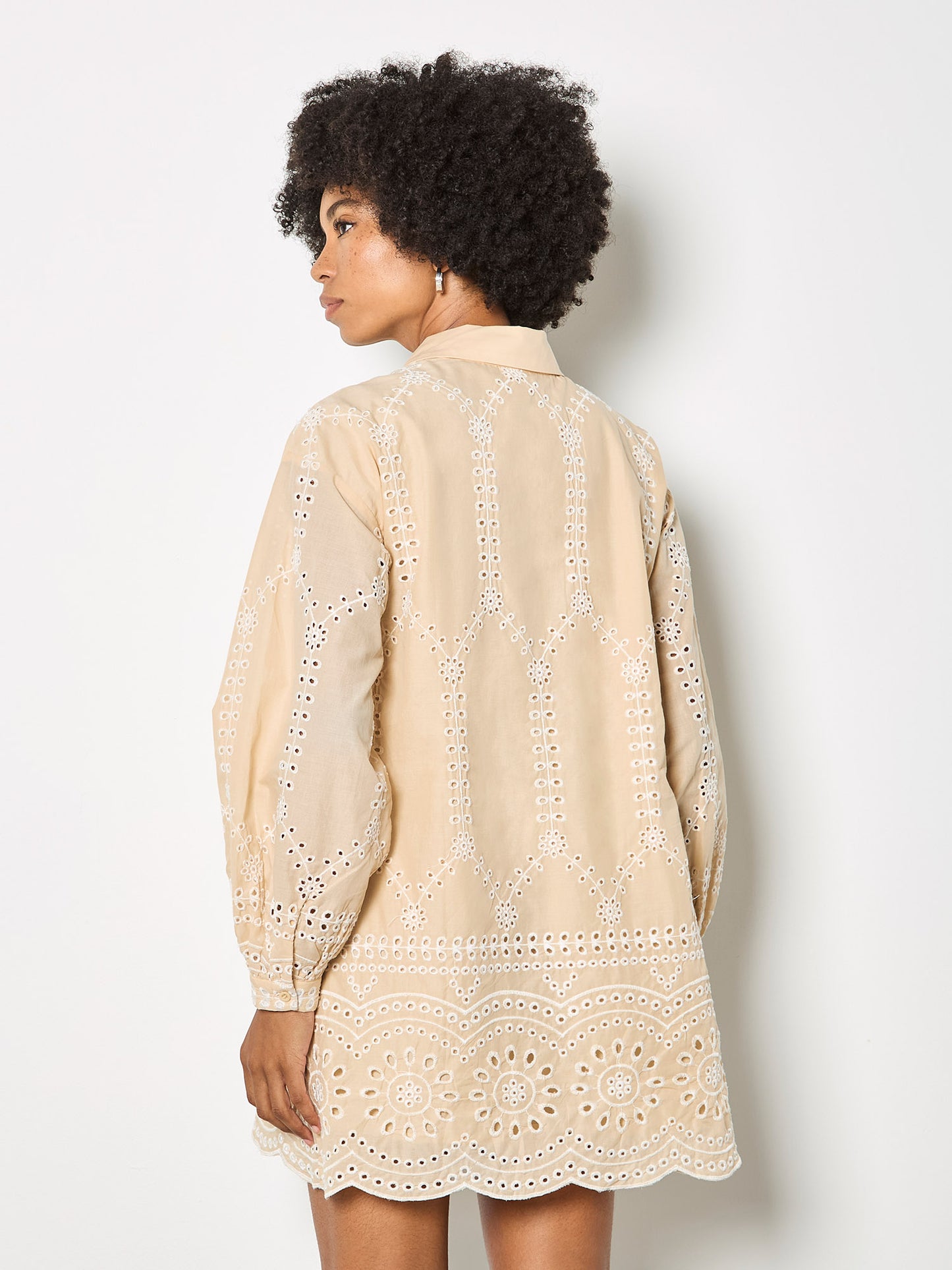 Broderie Swing Shirt Dress