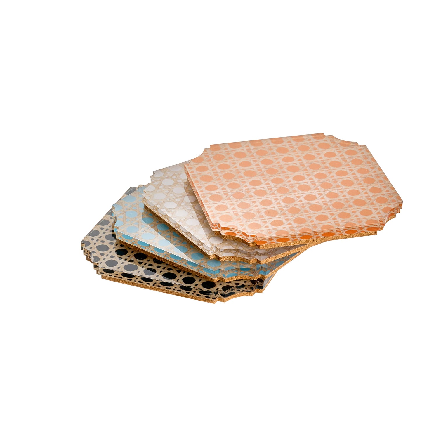Boxed Coaster Set, Rattan