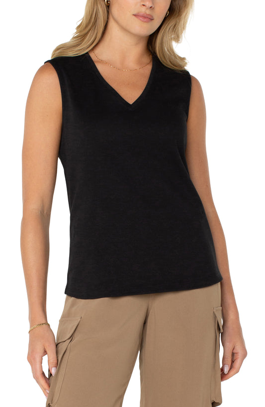 Black v neck tank top