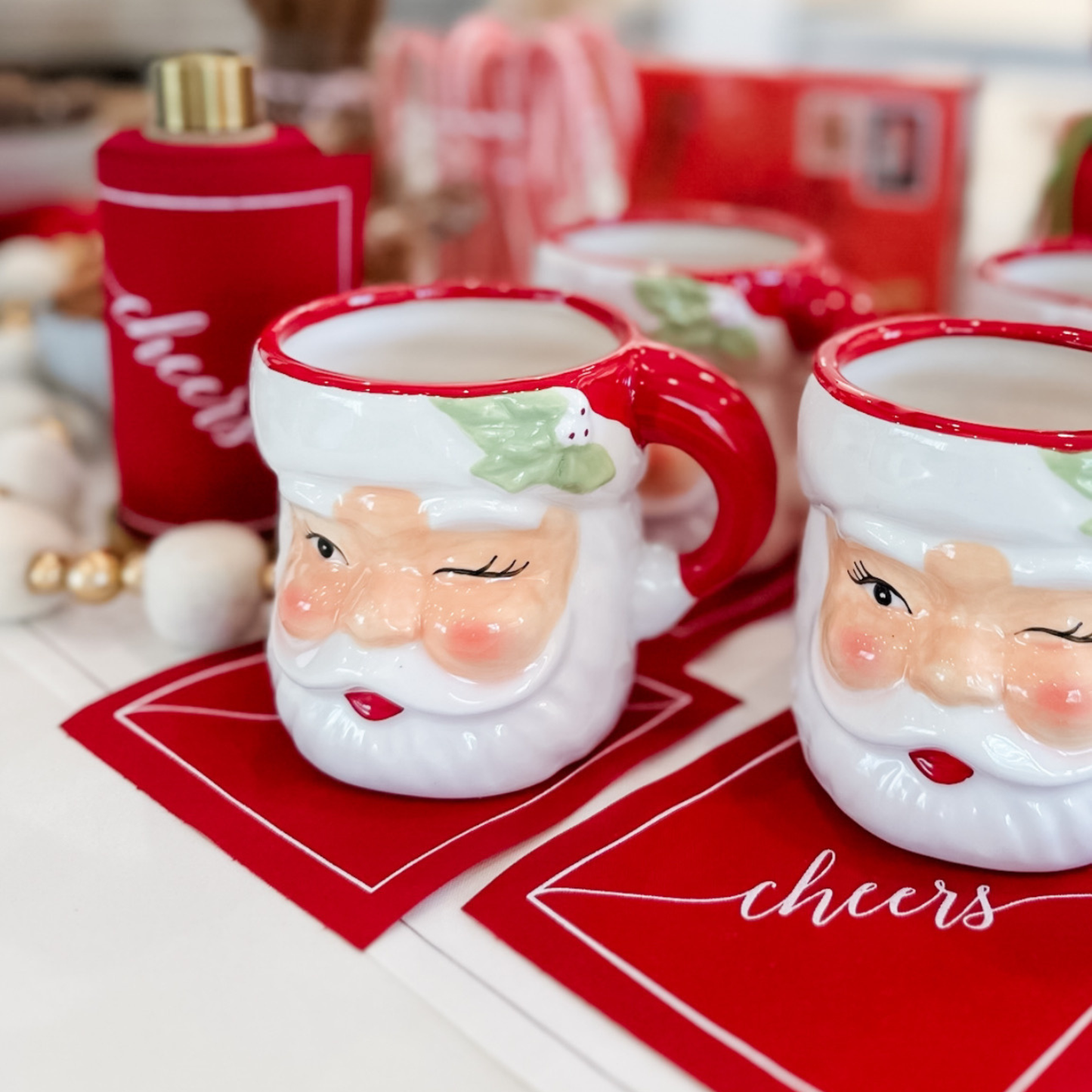 Red Cheers Disposable Cotton Cocktail Napkins