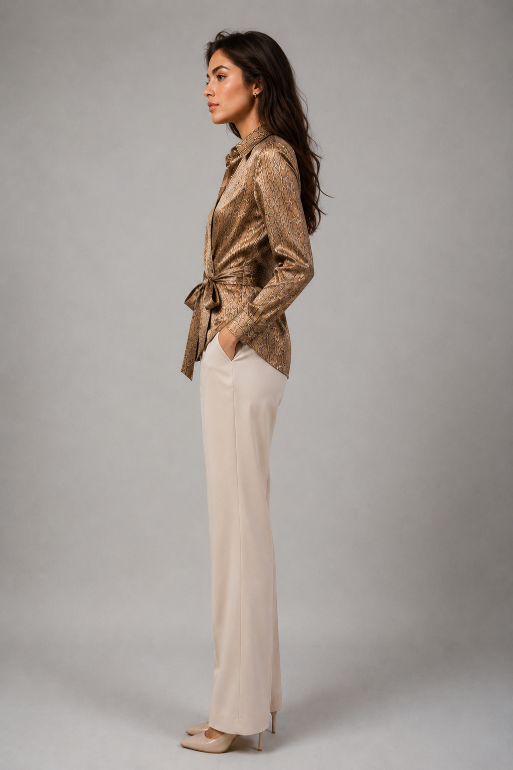Python's Radiance Gold Effect Blouse