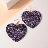 Glitter Heart Earrings