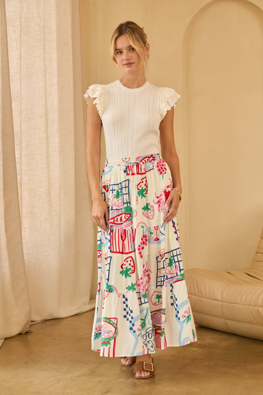 Mara Tiered Midi Skirt