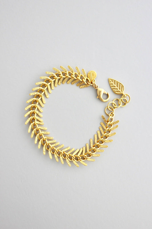 Matte gold Fish Bone Bracelet