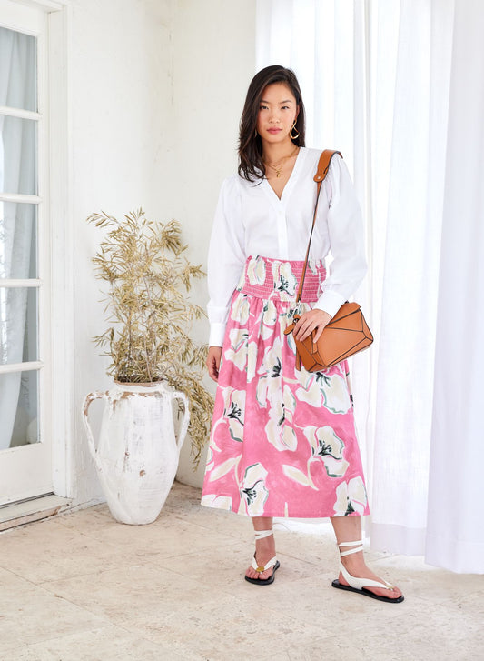 Rhea Smocked Waist Skirt