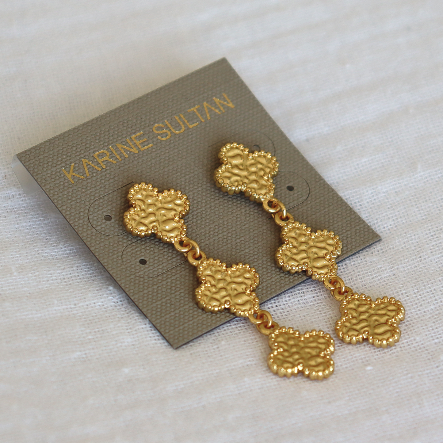 Molten Clover Drop Earrings
