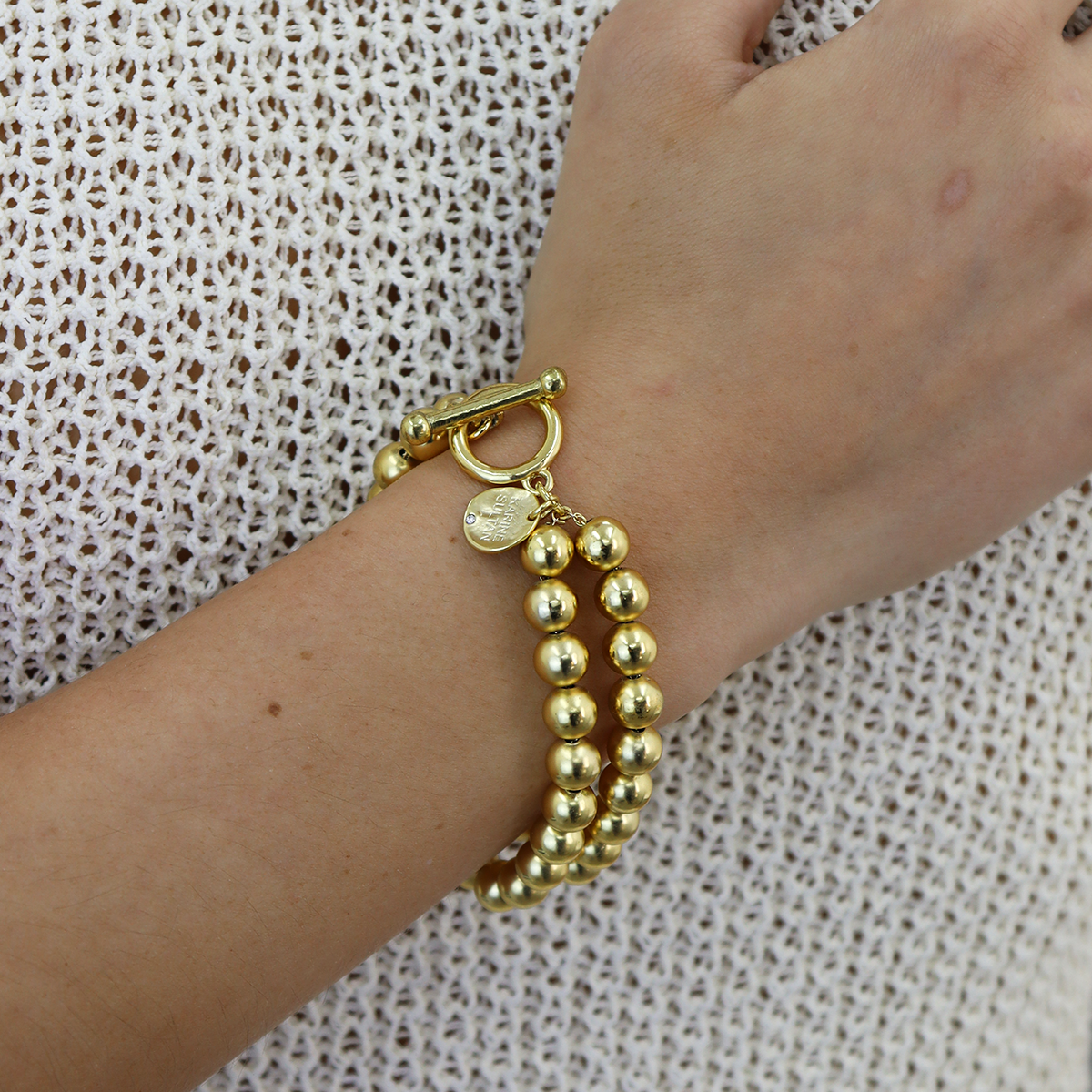 Stylish Layered Beaded Chain Bracelet