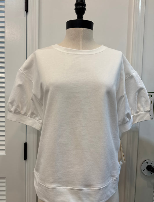 Bubble Sleeve White Shirt