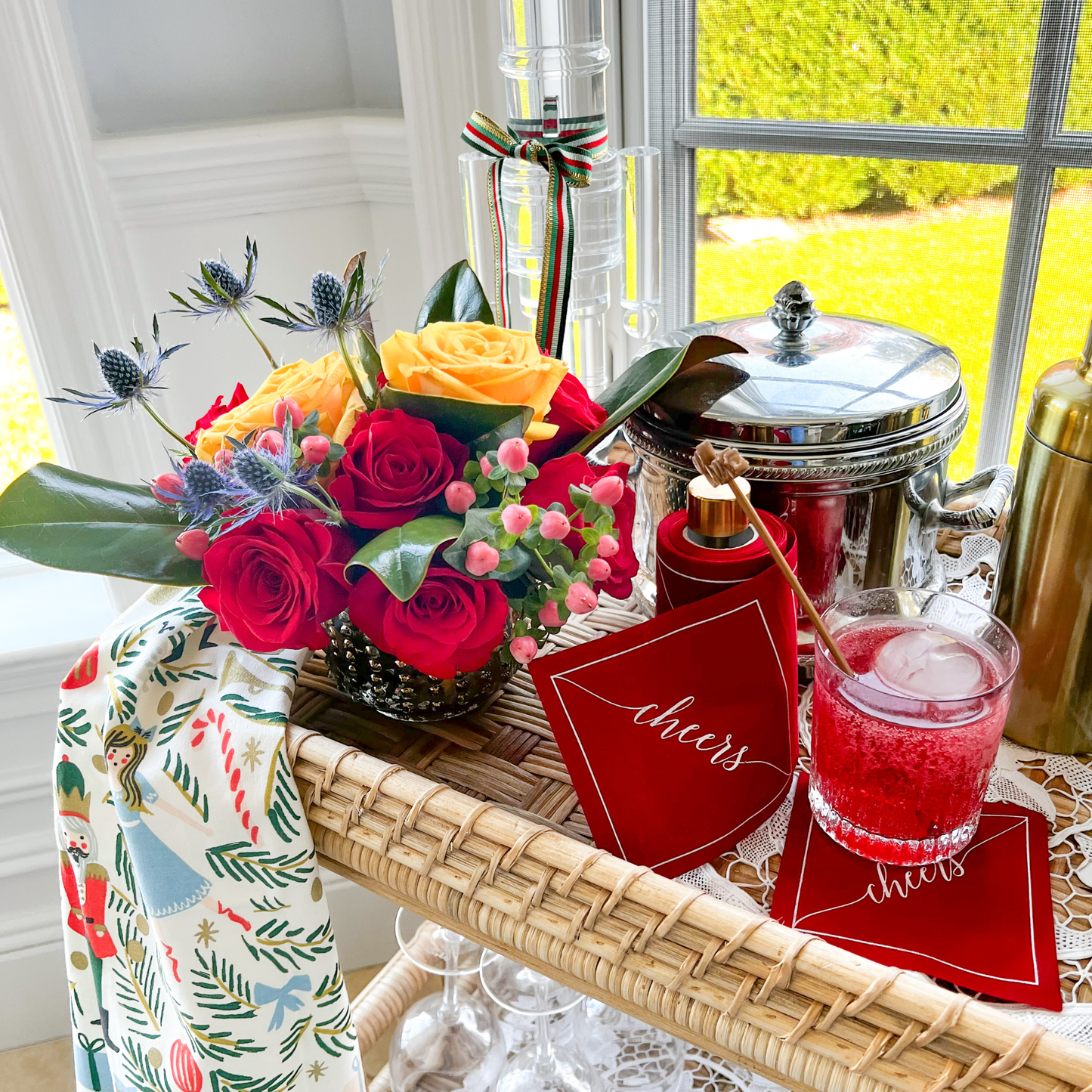 Red Cheers Disposable Cotton Cocktail Napkins