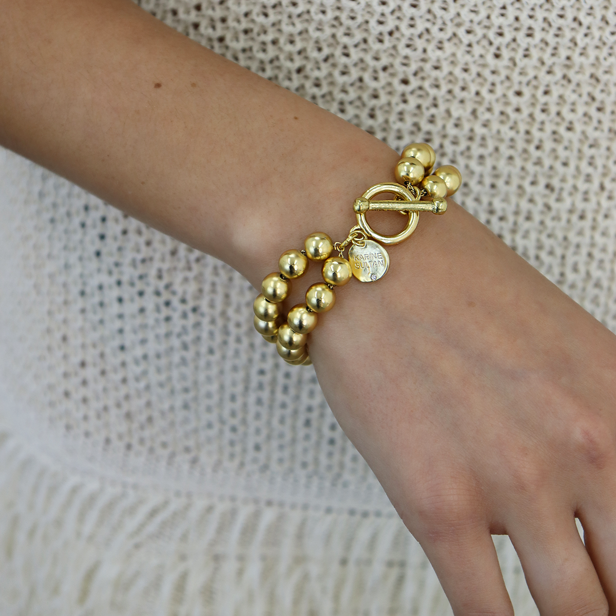 Stylish Layered Beaded Chain Bracelet