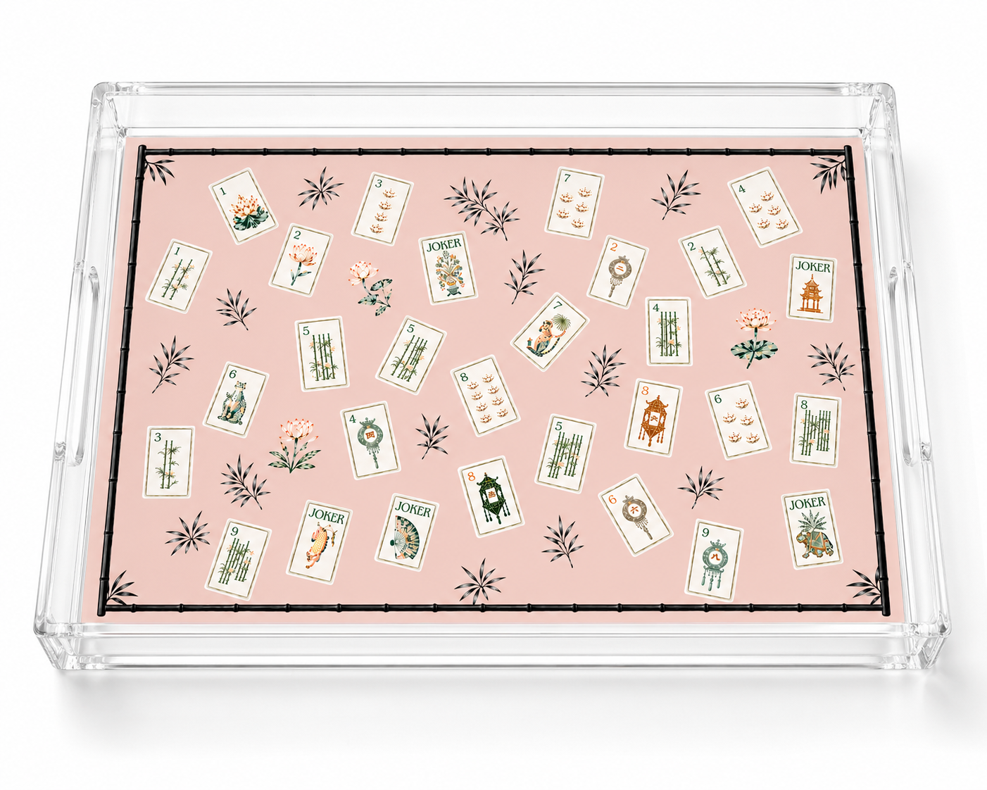Acrylic Vanity Tray, Pink Lotus