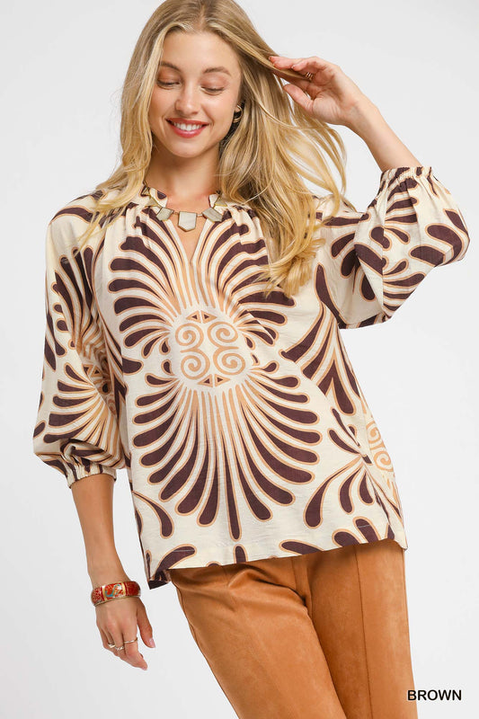 Dee Abstract Print Shirt
