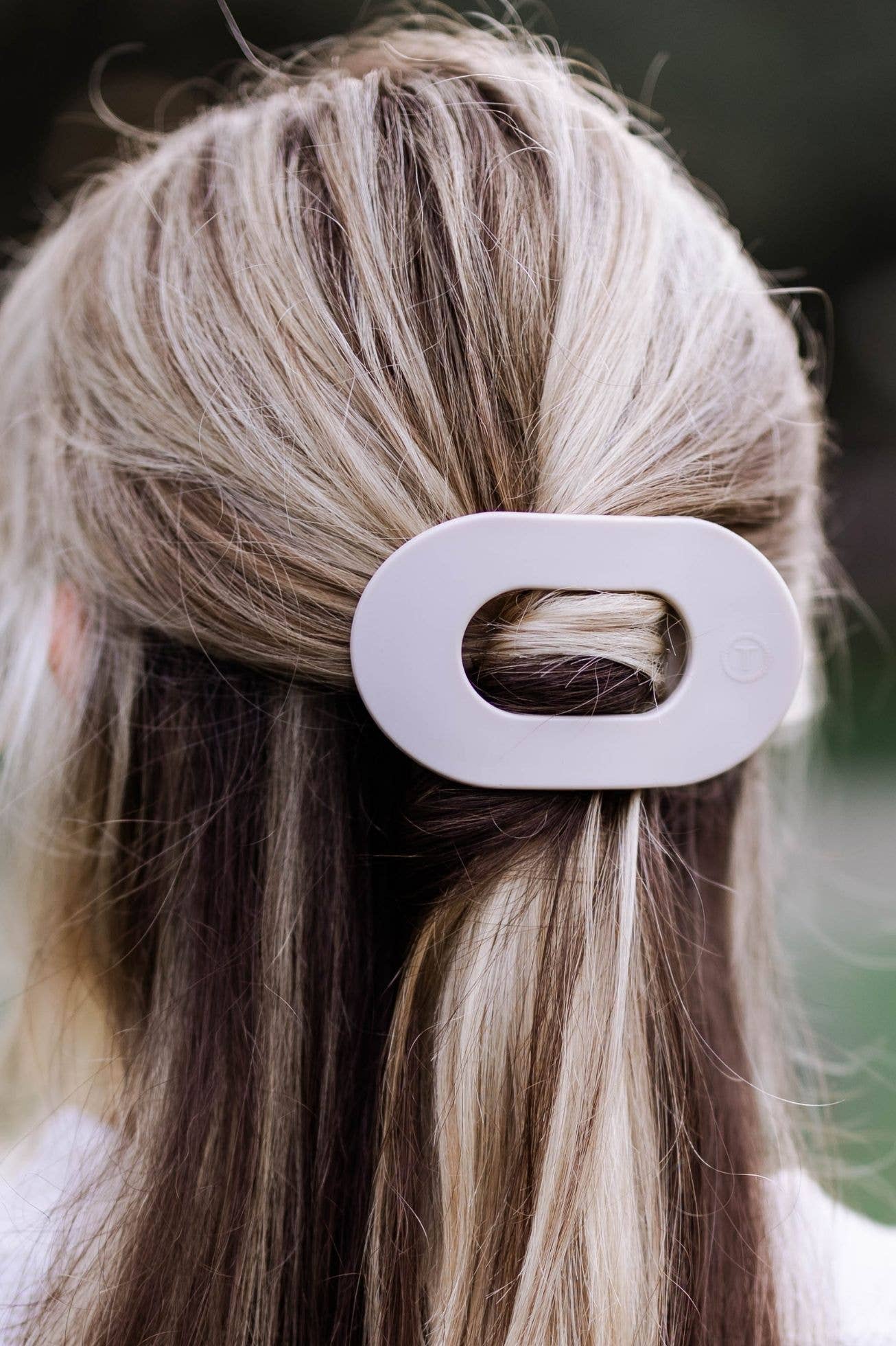 Silver Medium Flat Round Hair Clip