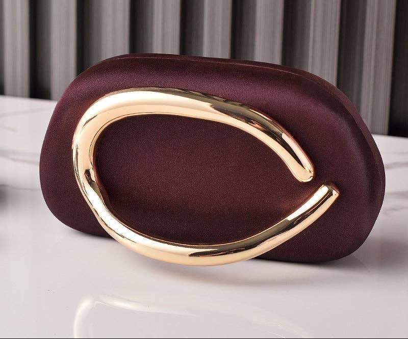 Clutch Bag with Gold Handle