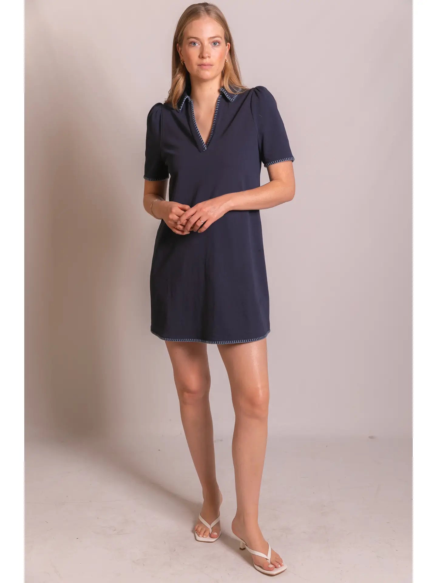 Navy Stitch Dress