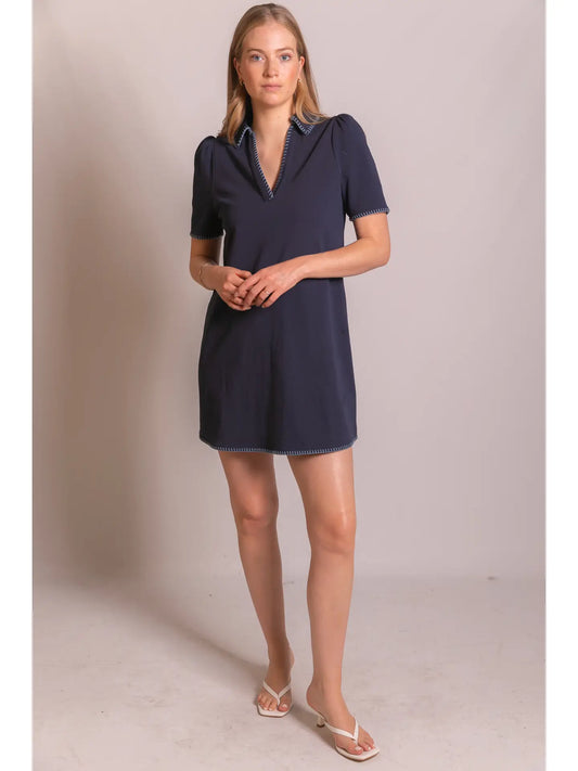 Navy Stitch Dress
