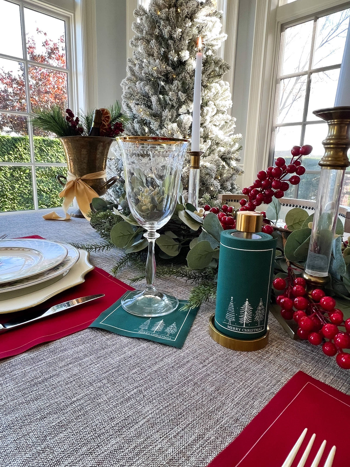 Whispering Pines Cotton Cocktail Napkins