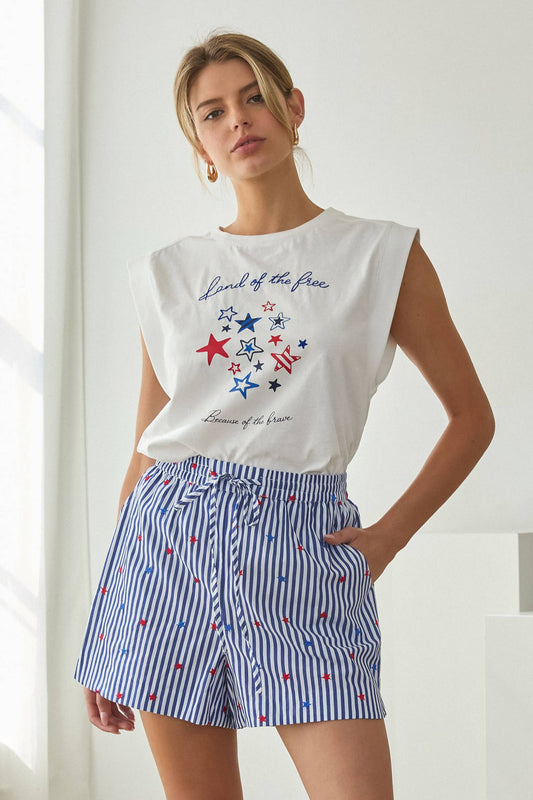 Patriotic Star Sleeveless Top