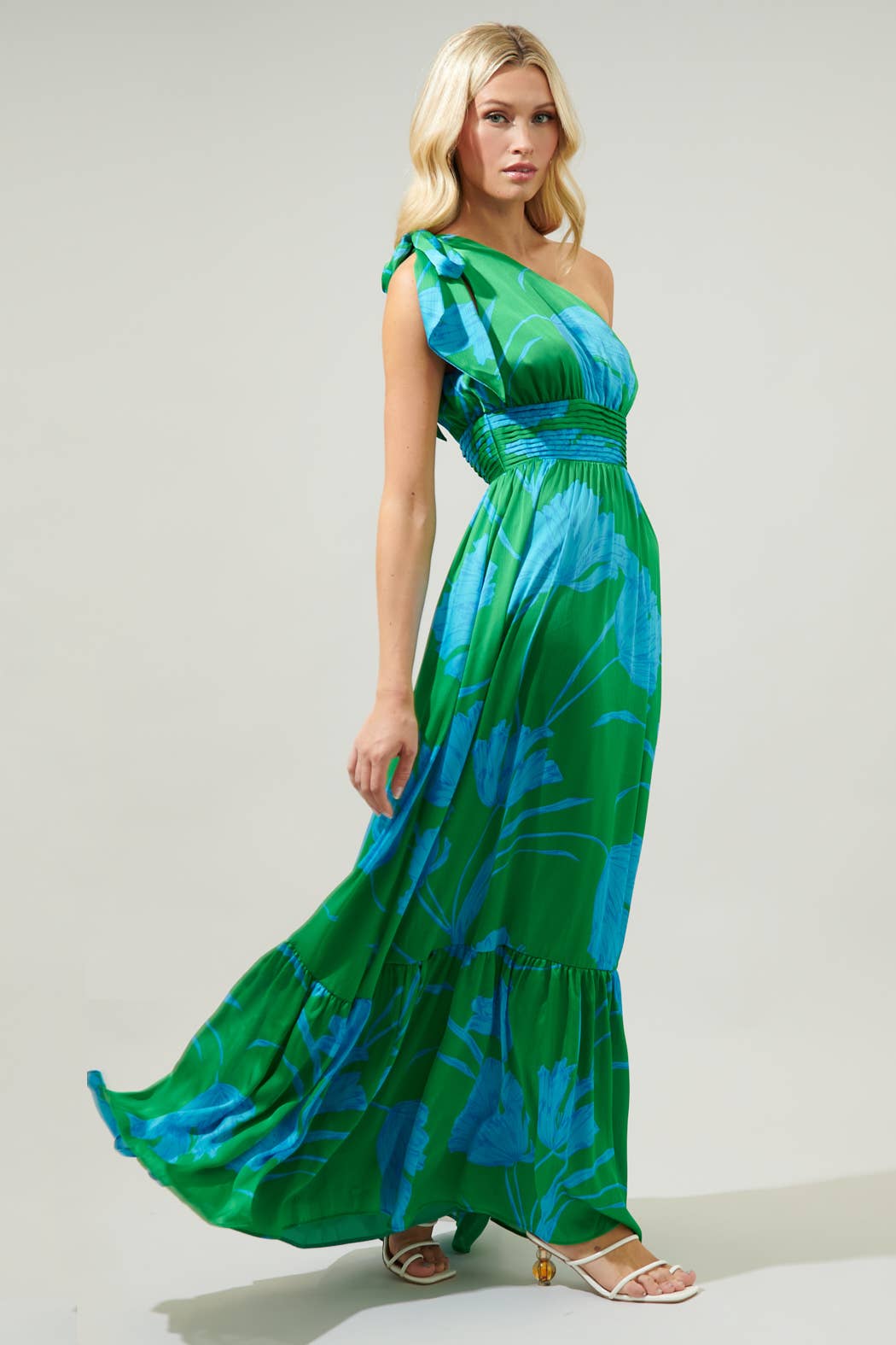 Seamoss Floral One Shoulder Maxi Dress