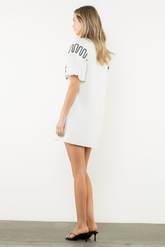 White Puff Sleeve Dress