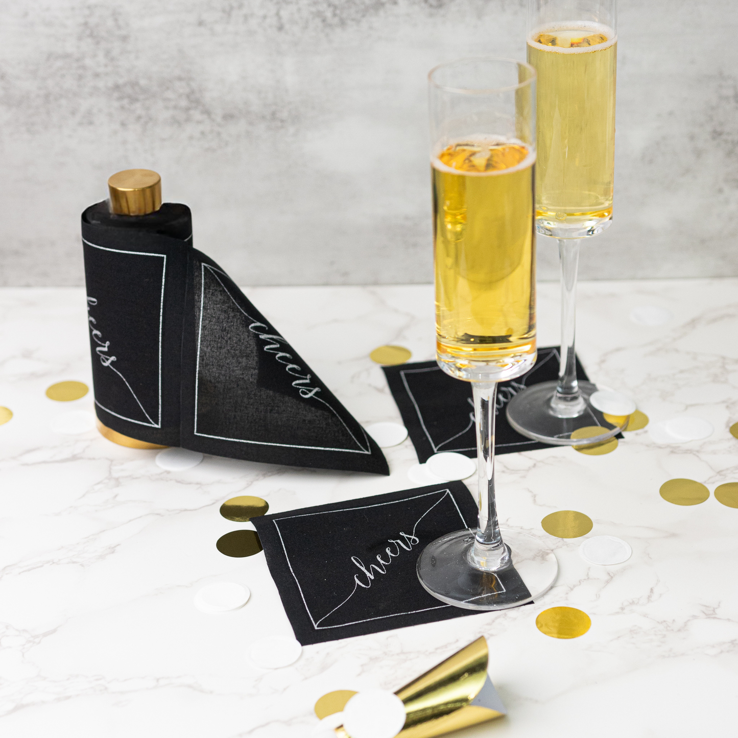 Midnight ToastCotton Cocktail Napkin