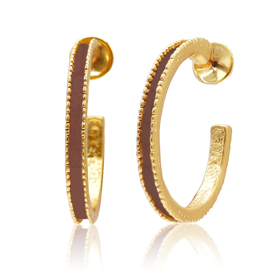 Dotty Hoop Earrings in Espresso