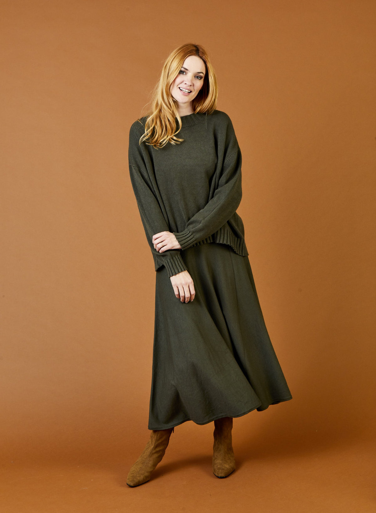 Knit Swing Maxi Skirt