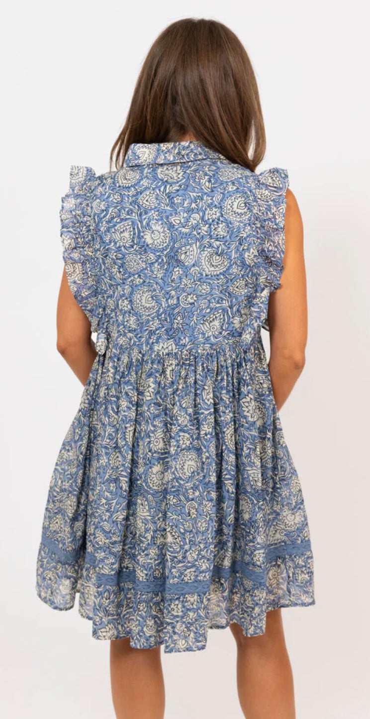 Vintage Floral Ruffle Dress