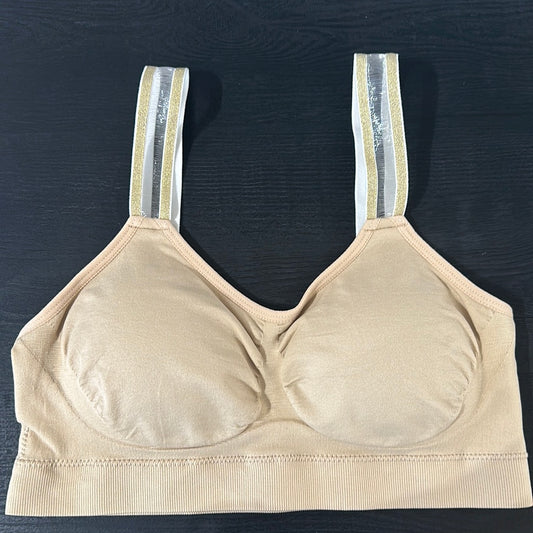 Gold and White Sheer Bra