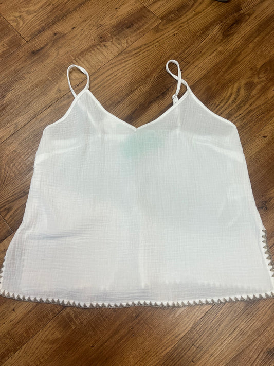 Gauze Embroidered Tank Top