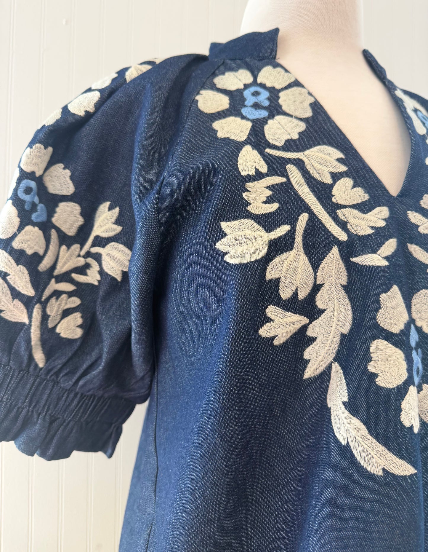 Denim Puff Sleeve Shirt