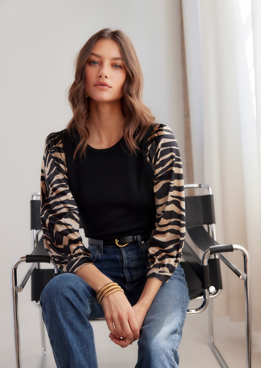 Zebra Print Sleeve Top
