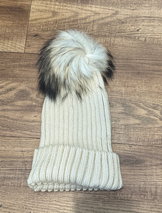 Silk and Wool Fox Pom Pom Hat