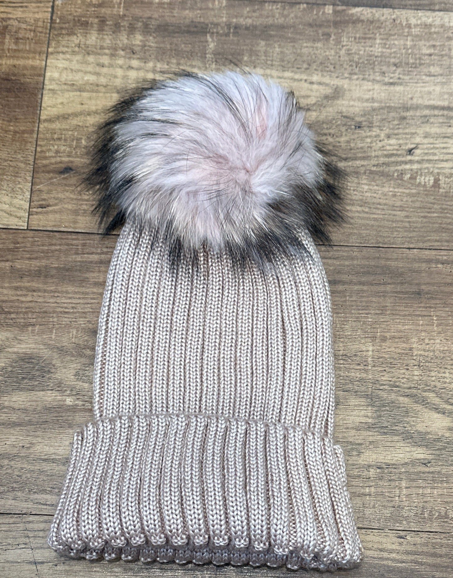 Silk and Wool Fox Pom Pom Hat