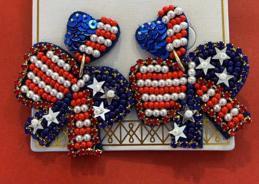 USA Bow Earrings