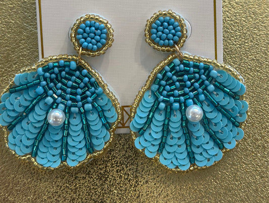 Beaded Shell Earrings