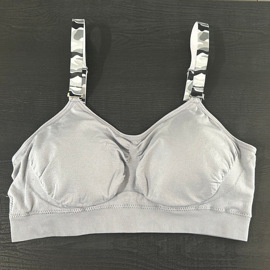 Gray Bra with Camo Strap