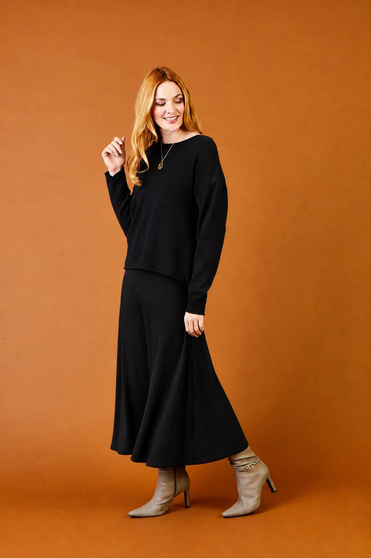 Knit Swing Maxi Skirt