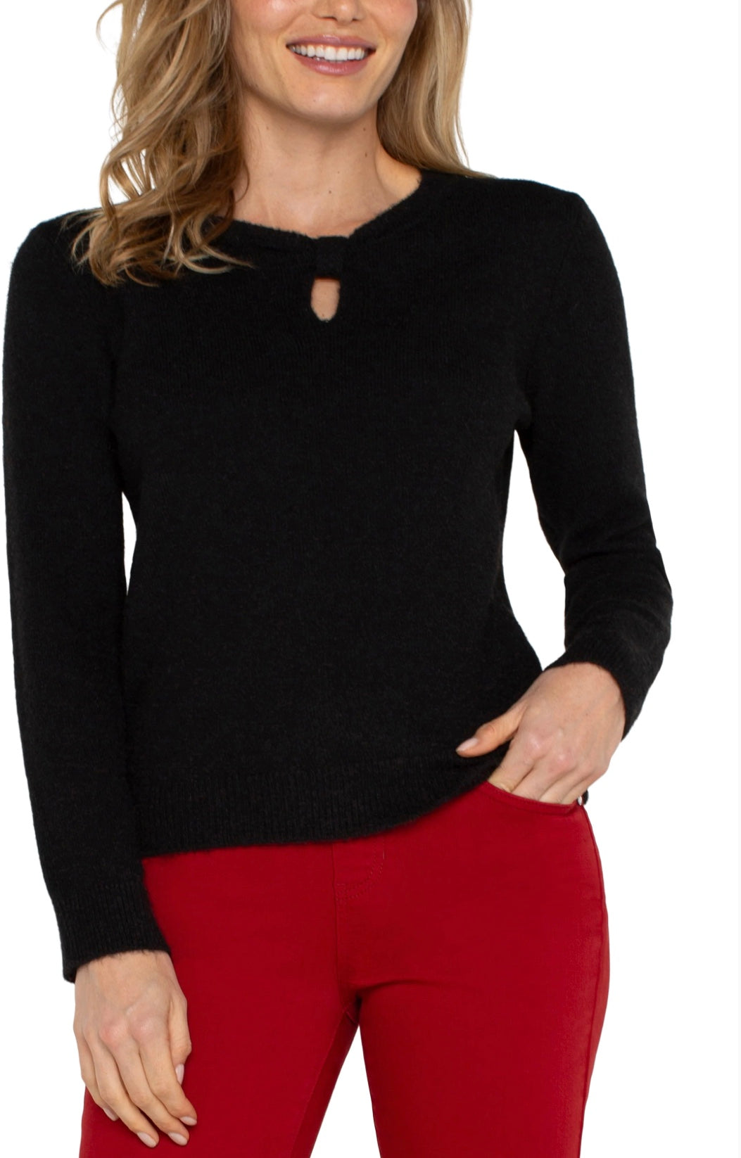 Cut out bow neck sweater