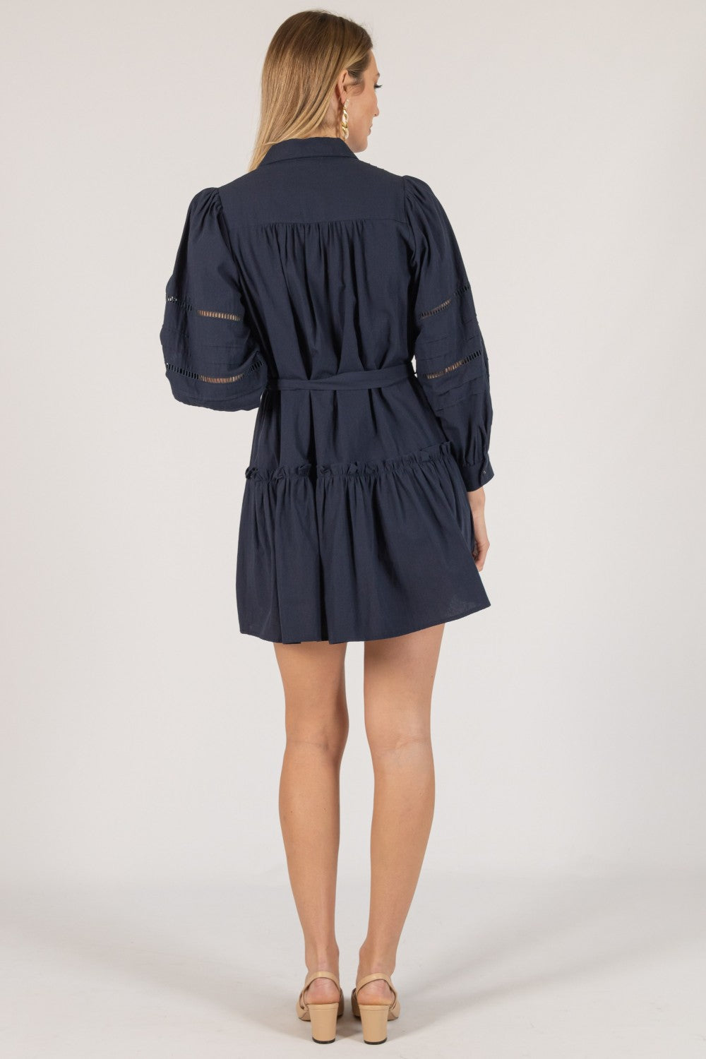 Millie Poplin Eyelet Balloon Sleeve Dress