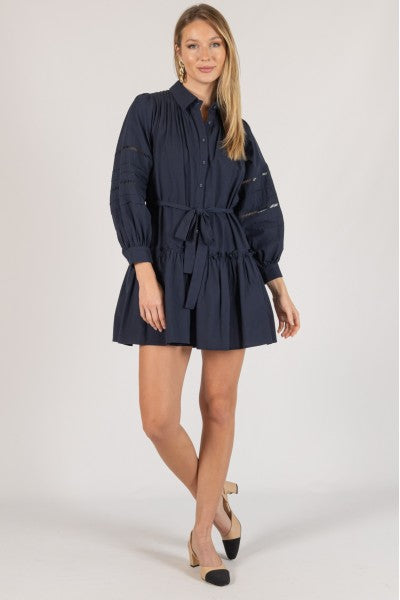 Millie Poplin Eyelet Balloon Sleeve Dress