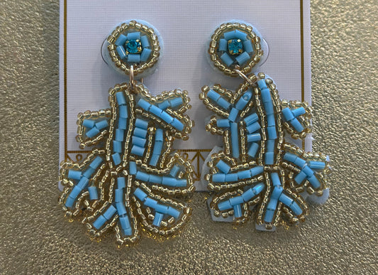 Beaded Coral Earrings