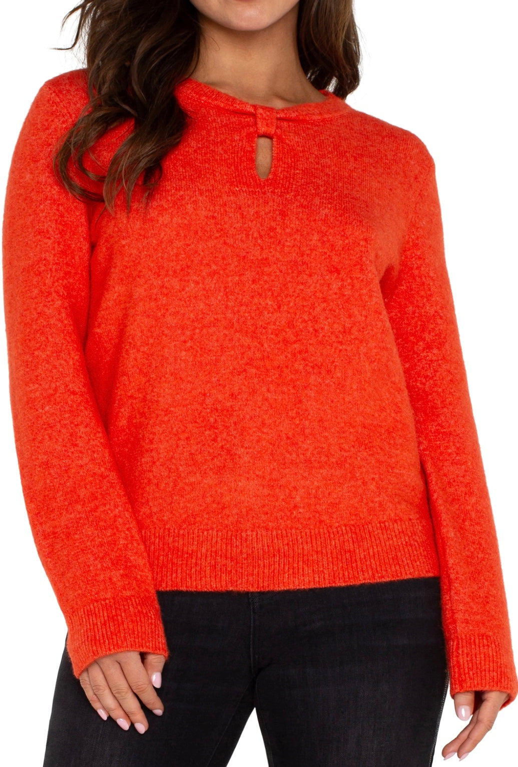 Cut out bow neck sweater