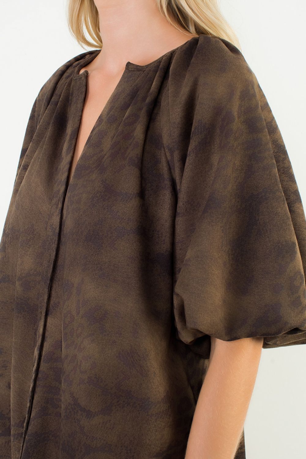 Cheetah Puff Sleeve Dress