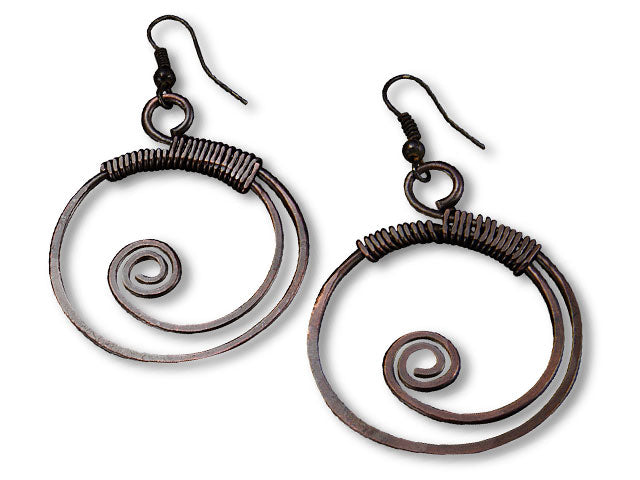 Banjara Collection - Earrings with single loop, antique copper,