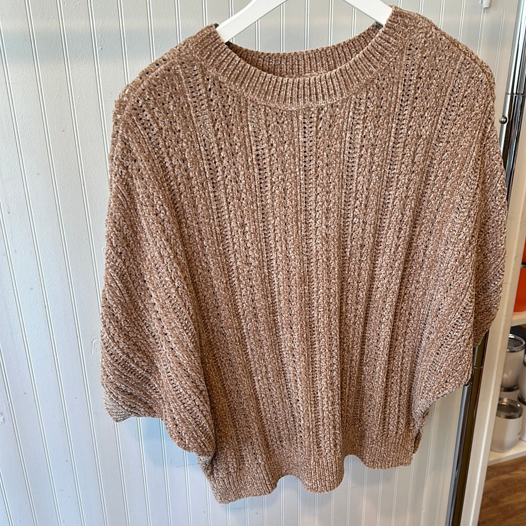 Shea Braided Cable Short Sleeve Sweater