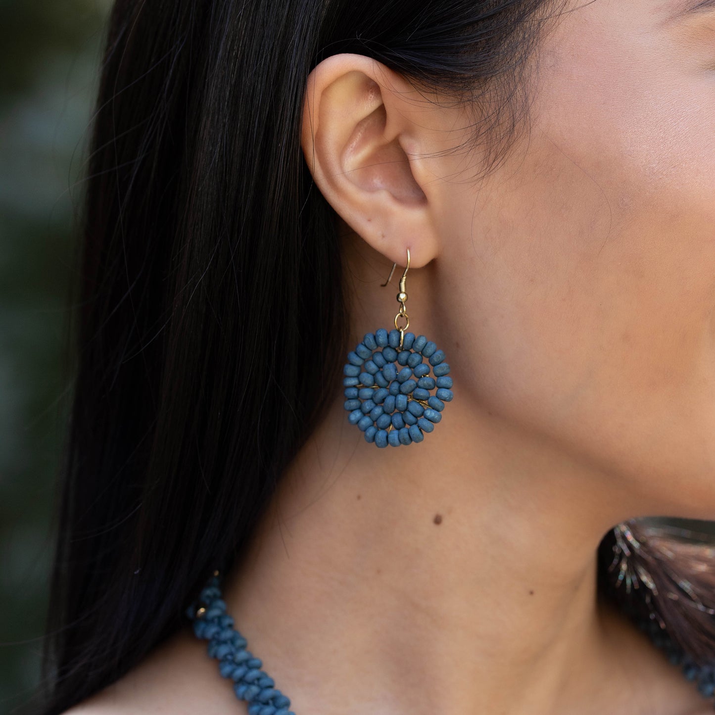 Chromatic Hues Wood Bead Rope Earrings