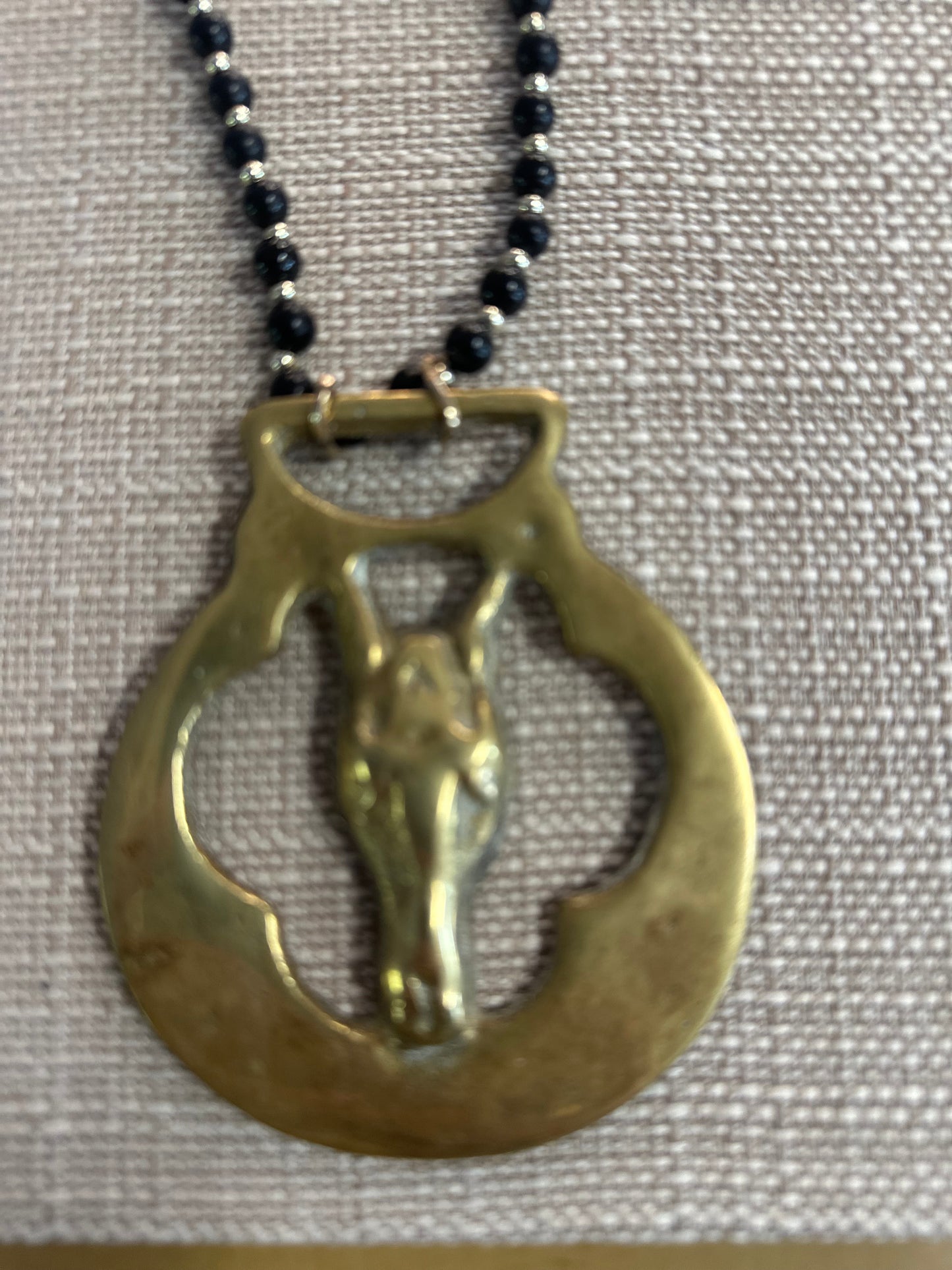 Bead Necklace with Horse medallion